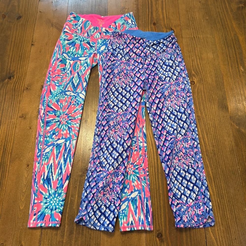 Lilly Pulitzer Luxletic Leggings Womens XS Weekender Regular & Crop LOT OF 2